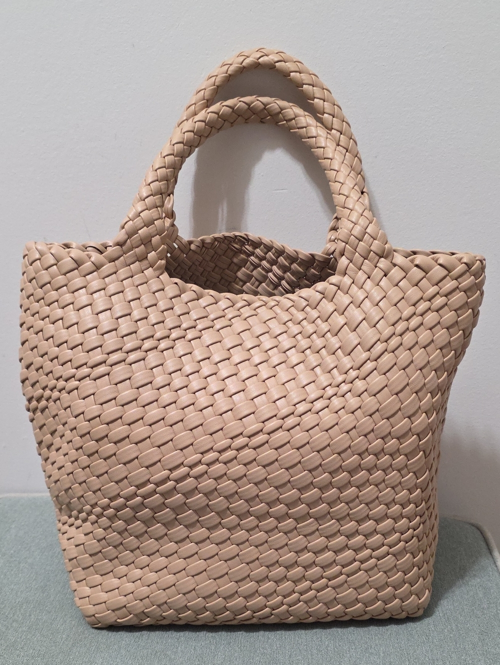 Woven Tote Bag In Beige | Neutral | EUC